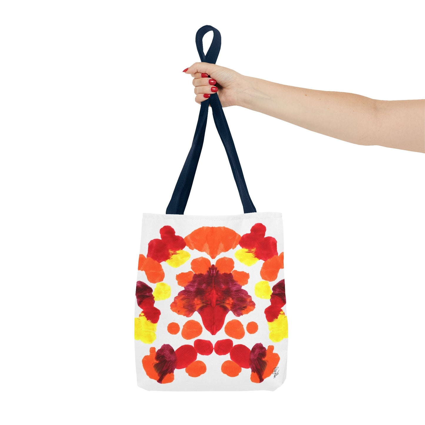 Canvas Tote Bag with Symmetrical Abstract Print