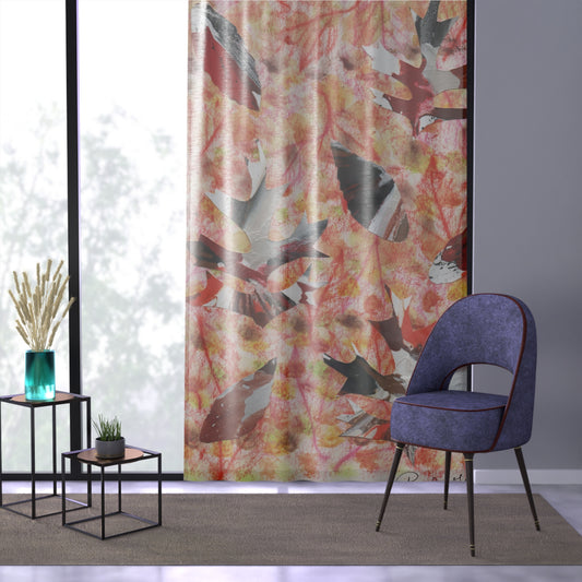 Autumn Inspired Sheer Window Curtain - Original print from The Pamela Gene Designs Collection!