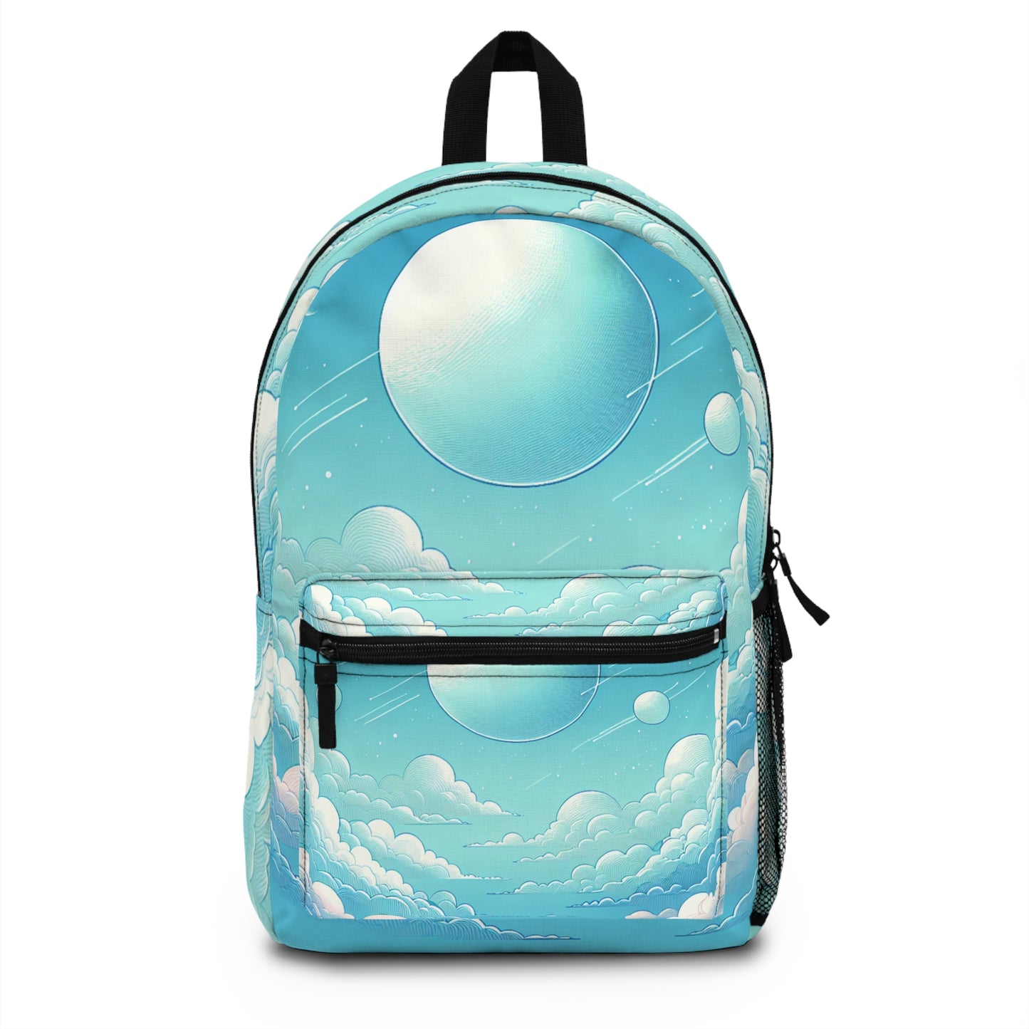 Aqua Blue Cloud Backpack - Travel Bag, School Organizer, Cute Gift for Teens, Outdoor Adventure, Unique Design
