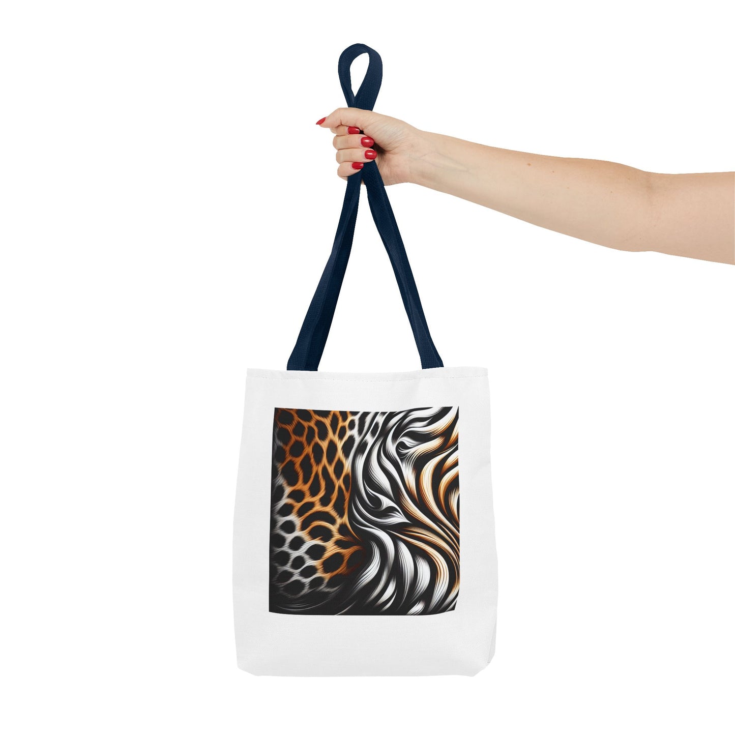 Animal Print Canvas Tote Bag (AOP) - Shoulder Strap for easy carrying