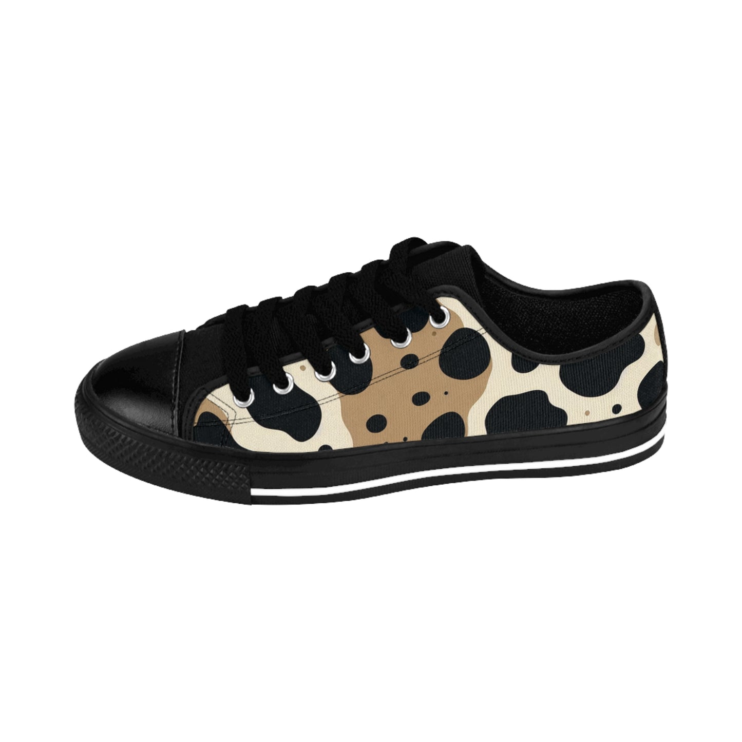 Cow Print Women's Sneakers, Unique Animal Print Shoes for Casual Wear, Perfect Gift for Cow Lovers, Trendy Footwear for Every Occasion