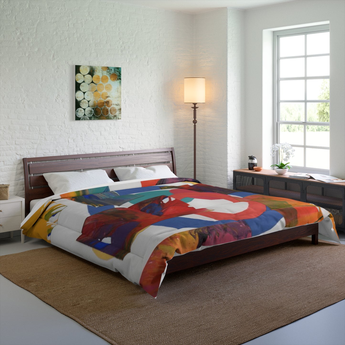 Colorful Comforter - Light weight microfiber - Original Artwork- Pamela Gene Designs