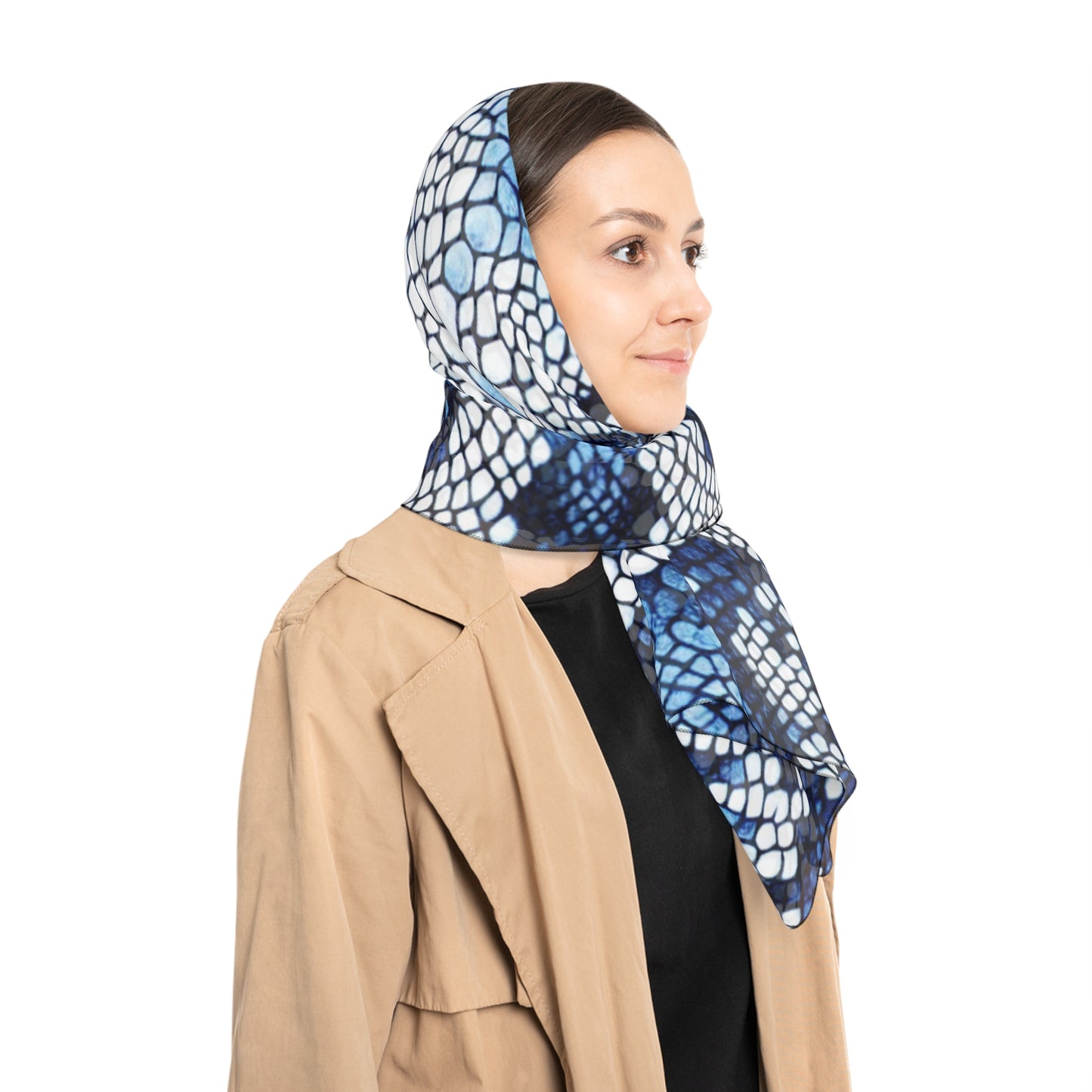 Chic Snake Print Poly Scarf, Stylish Fashion Accessory, Trendy Gift for Her, Modern Look for Any Occasion, Versatile Neck Wrap