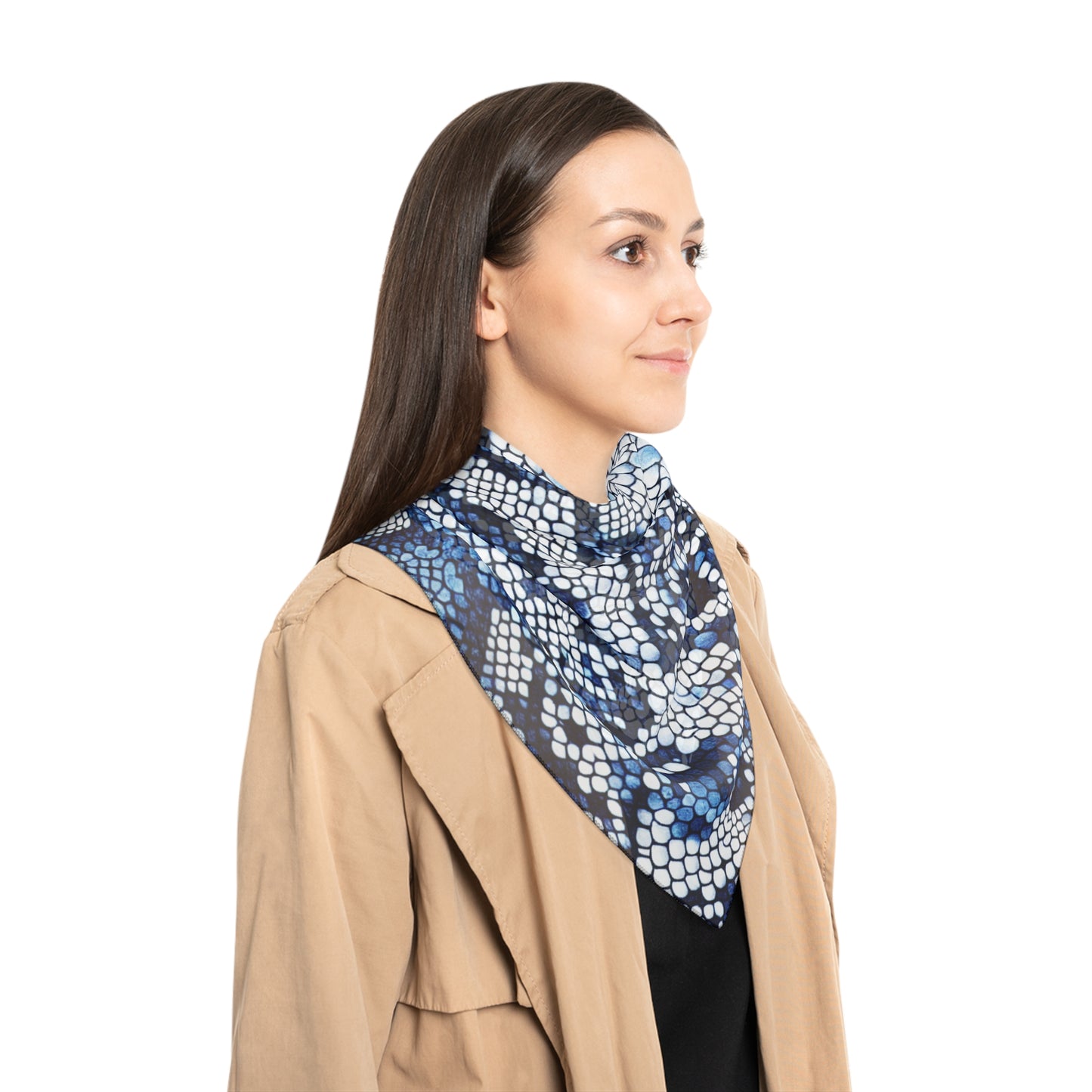 Chic Snake Print Poly Scarf, Stylish Fashion Accessory, Trendy Gift for Her, Modern Look for Any Occasion, Versatile Neck Wrap