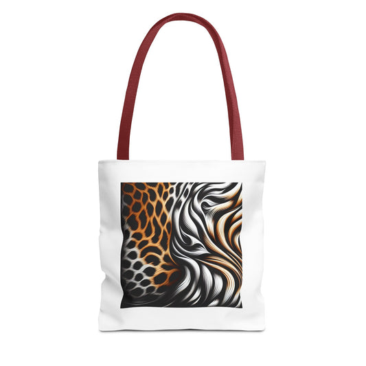 Animal Print Canvas Tote Bag (AOP) - Shoulder Strap for easy carrying