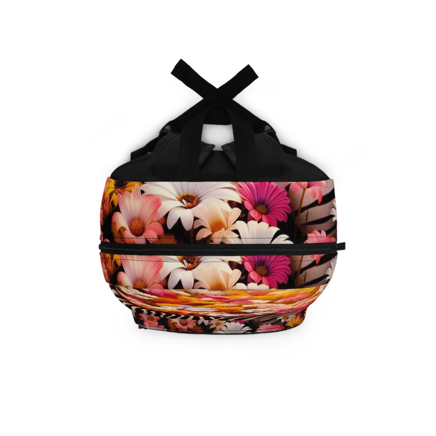 Floral Zebra Print Backpack, Stylish School Bag, Trendy Travel Backpack, Vibrant Floral Rucksack, Fun Kids Bag, Boho Chic Accessory