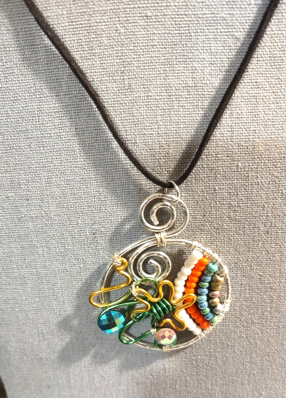 Aluminum Wearable Art Pendant – Colorful Harmony