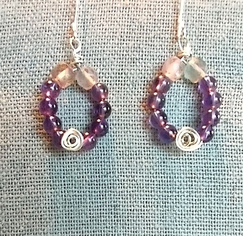 Amethyst Hoop Earrings