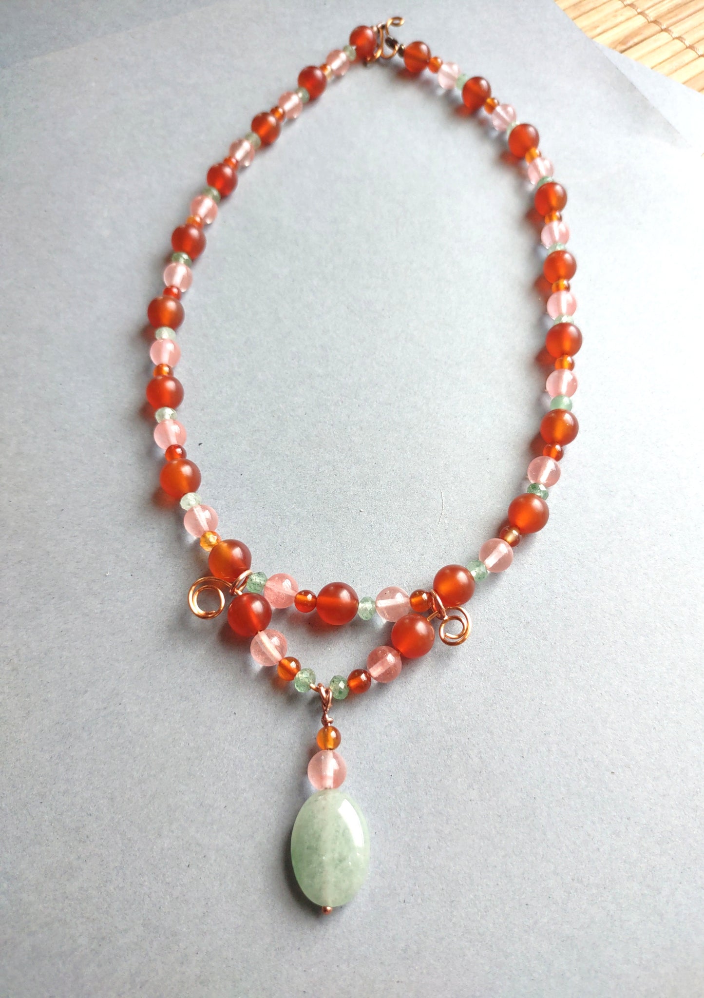 Multi Gemstone - Copper Accent Necklace