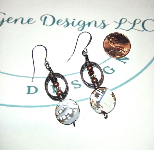 Beaded Chain Link Necklace and Earring Set - Lentil Bead Necklace - Pamela Gene Designs