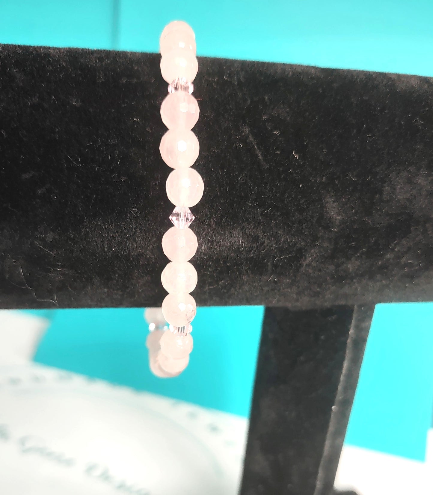 Rose Quartz Beaded Bracelet - Sterling Silver