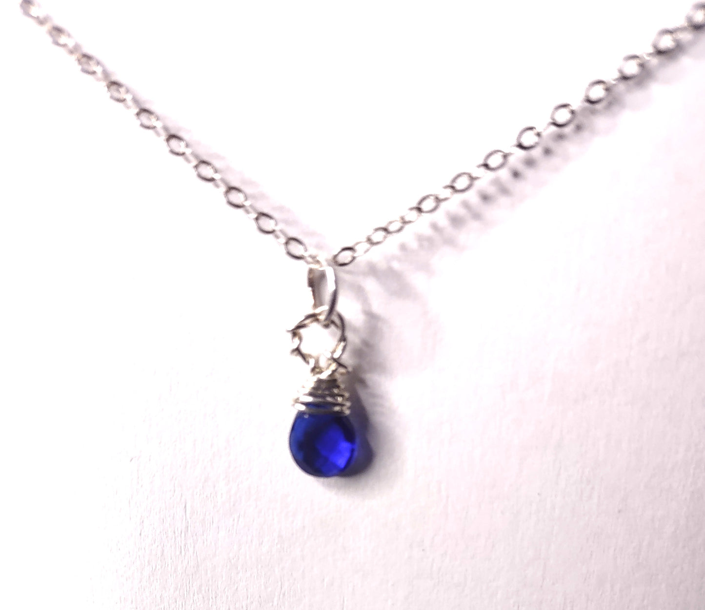 Birthstone Month Pendant - Blue Crystal Briolette Pendant - September Blues
