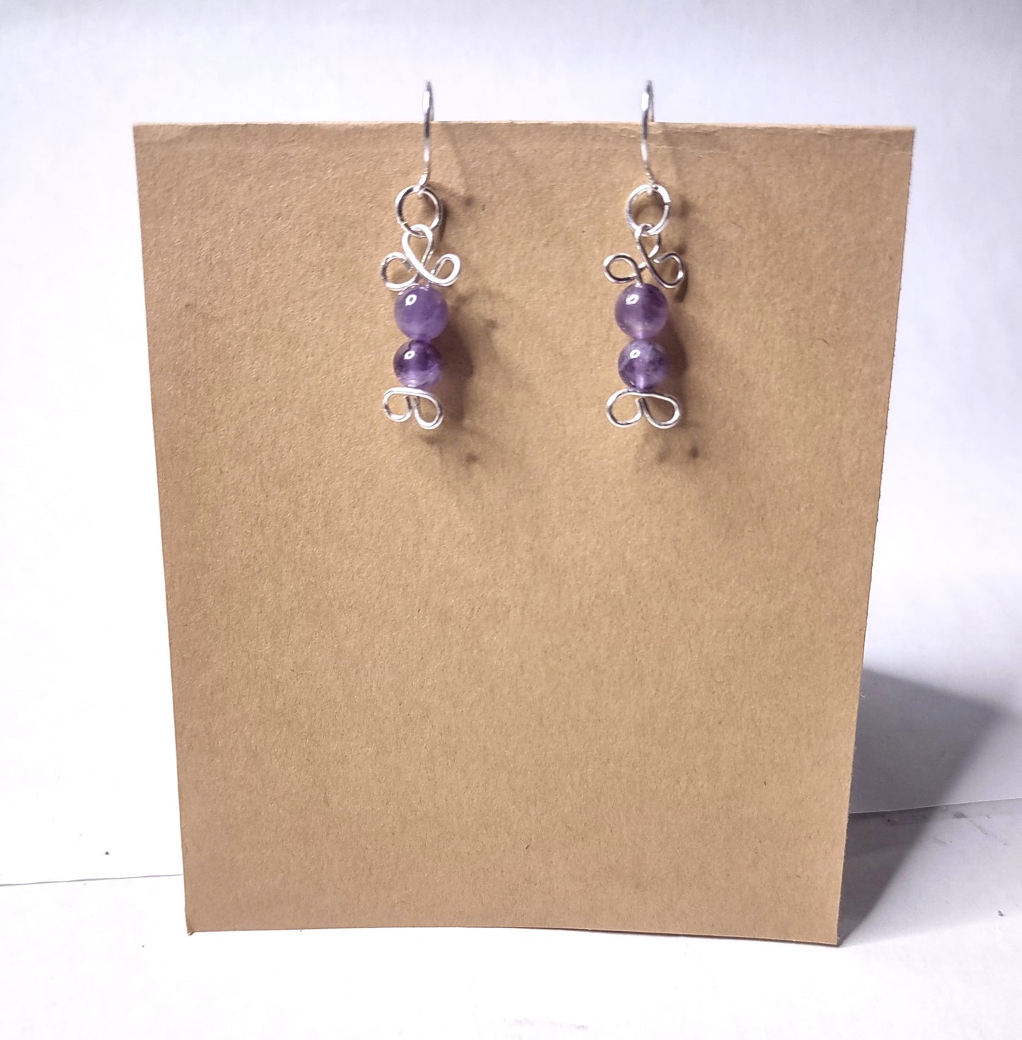 Handmade Sterling Silver Earrings with Amethyst beads