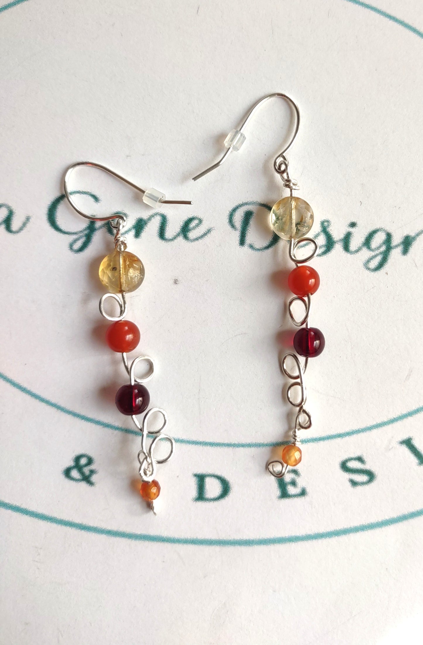 Sterling Silver Beaded Shoulder Duster Earrings - October Heat