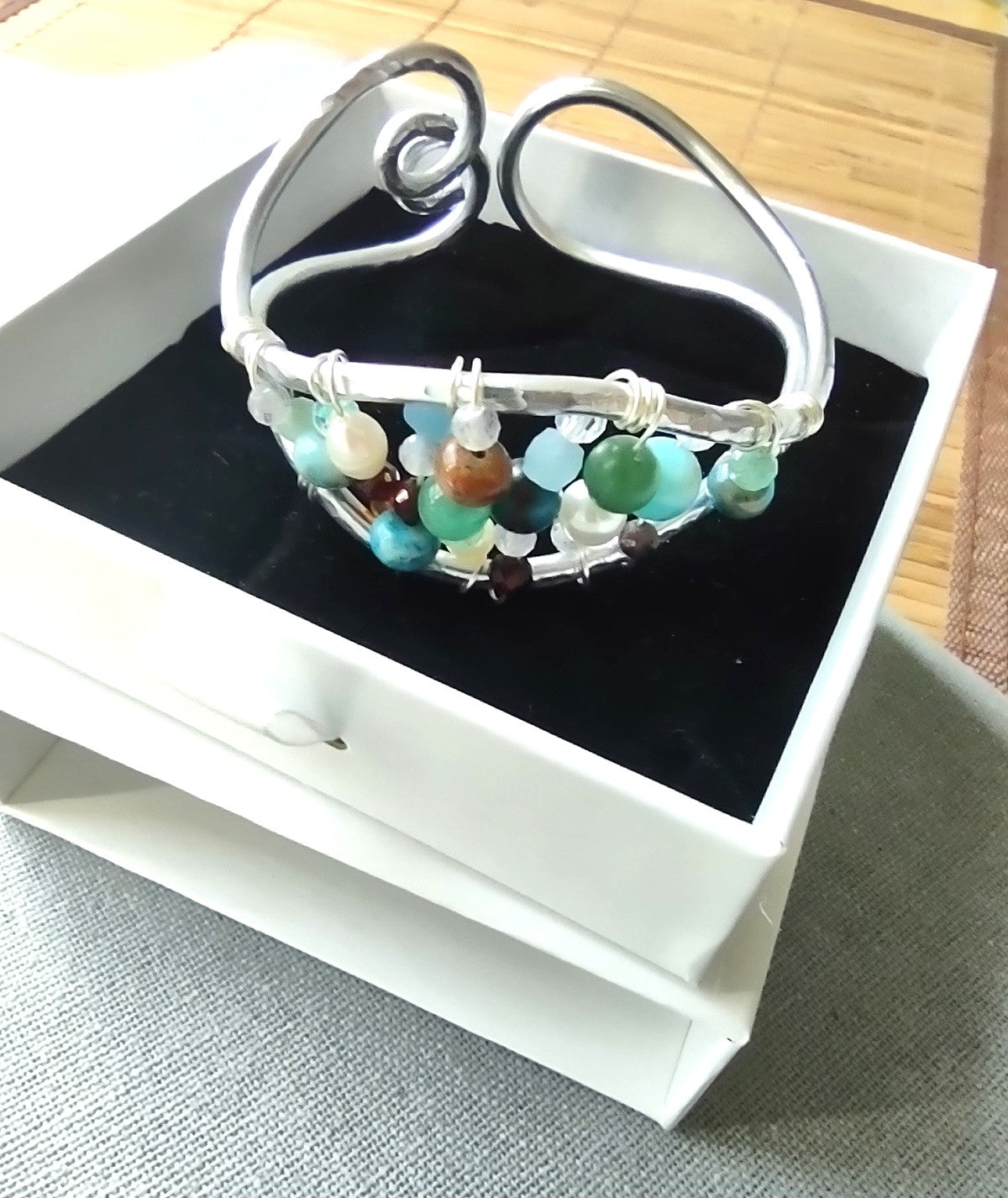 Wire Wrapped Aluminum beaded Beaded Bracelet