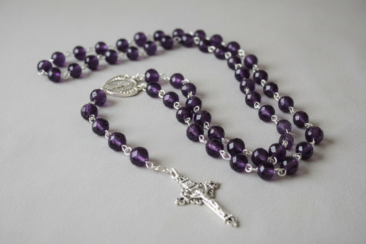 February Amethyst Rosary - Purple