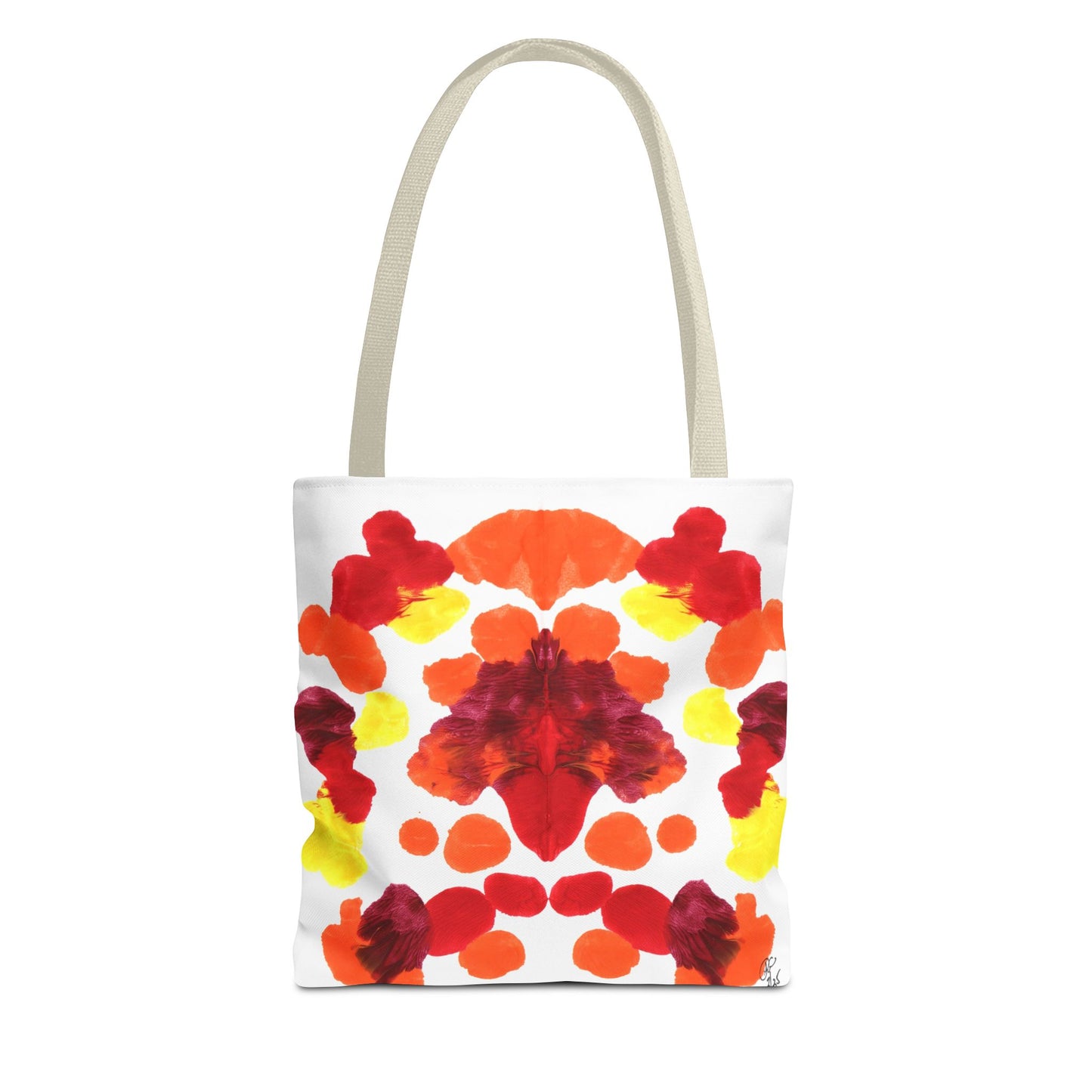 Canvas Tote Bag with Symmetrical Abstract Print
