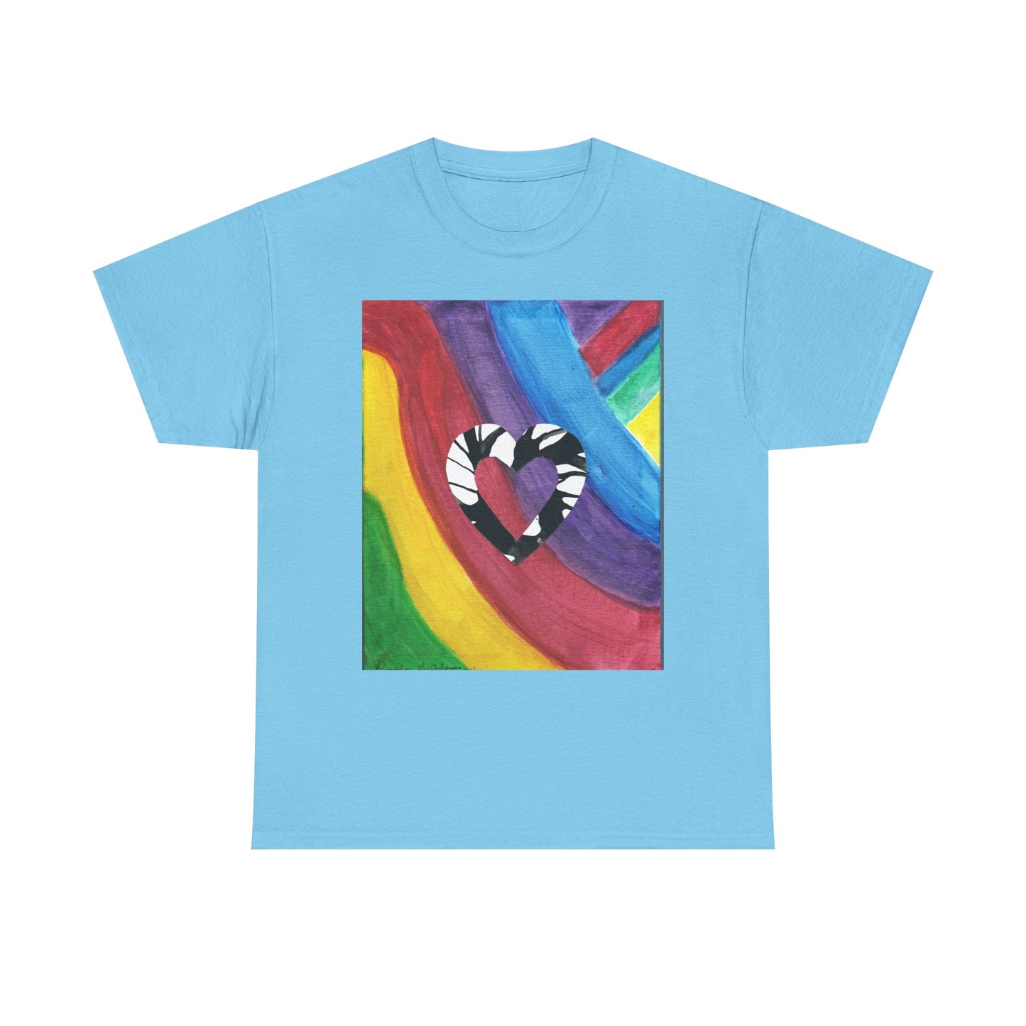 Rainbow Heart Unisex Tee Shirt - Original Artwork by Pamela Gene Designs