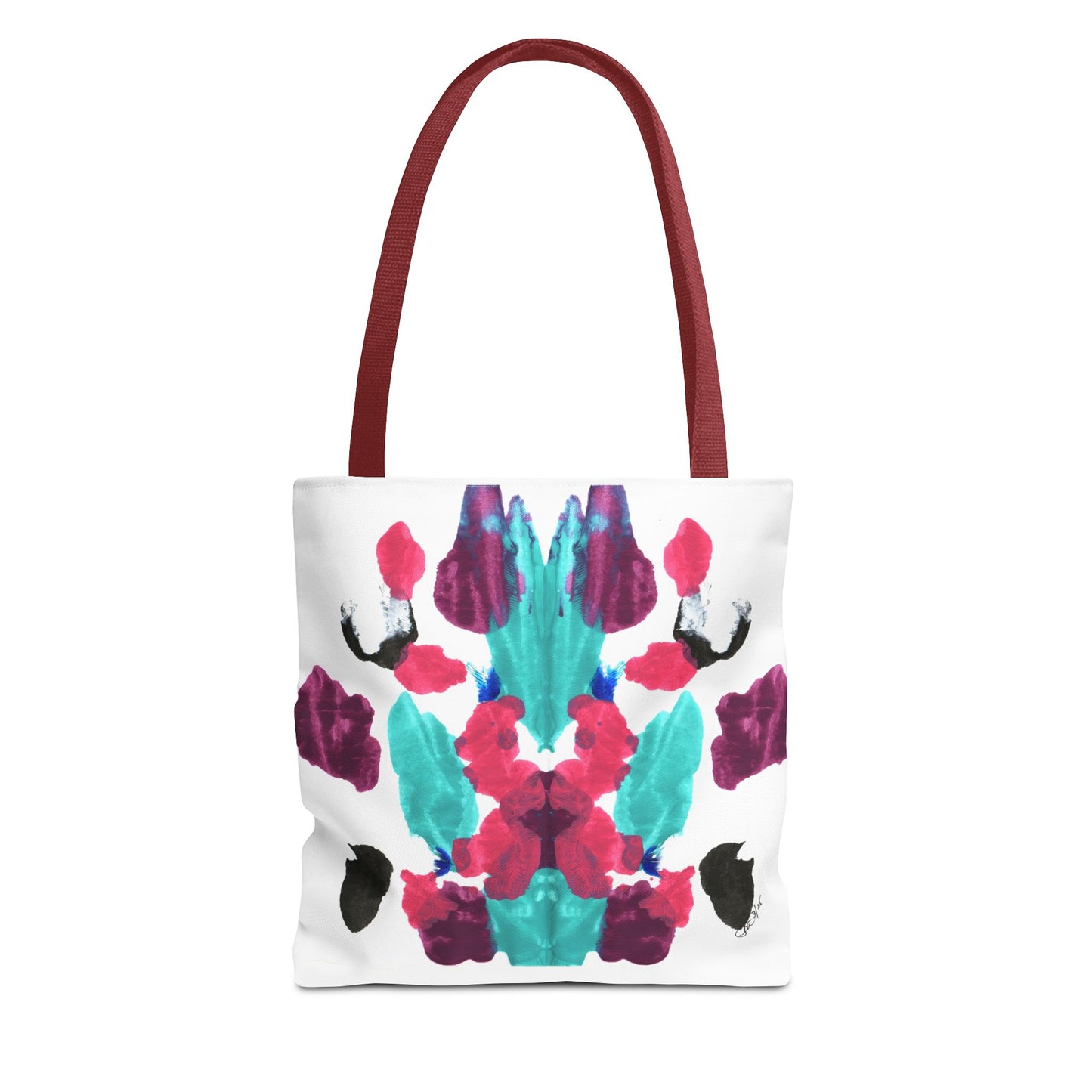 Abstract Art Tote Bag with Custom Handle Colors