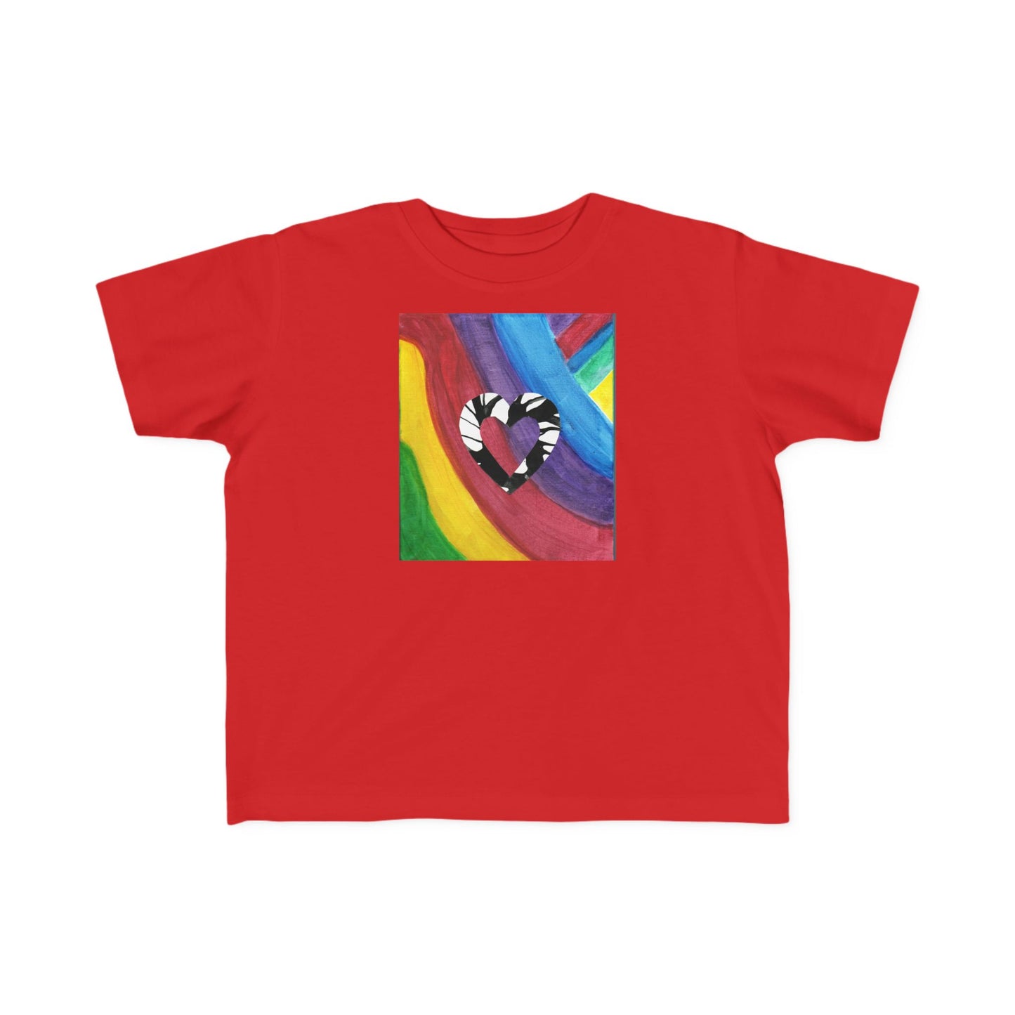 Toddler's T- Shirt - Rainbow Heart T -Shirt