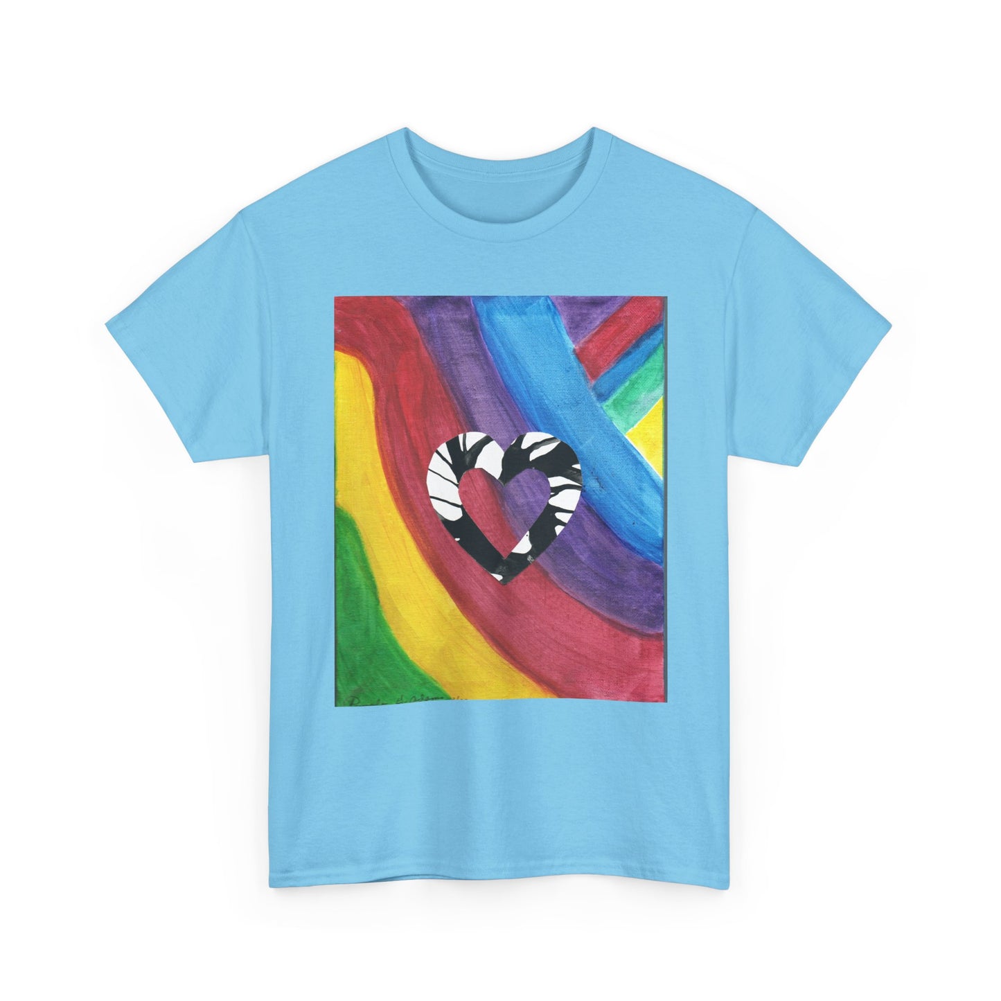Rainbow Heart Unisex Tee Shirt - Original Artwork by Pamela Gene Designs