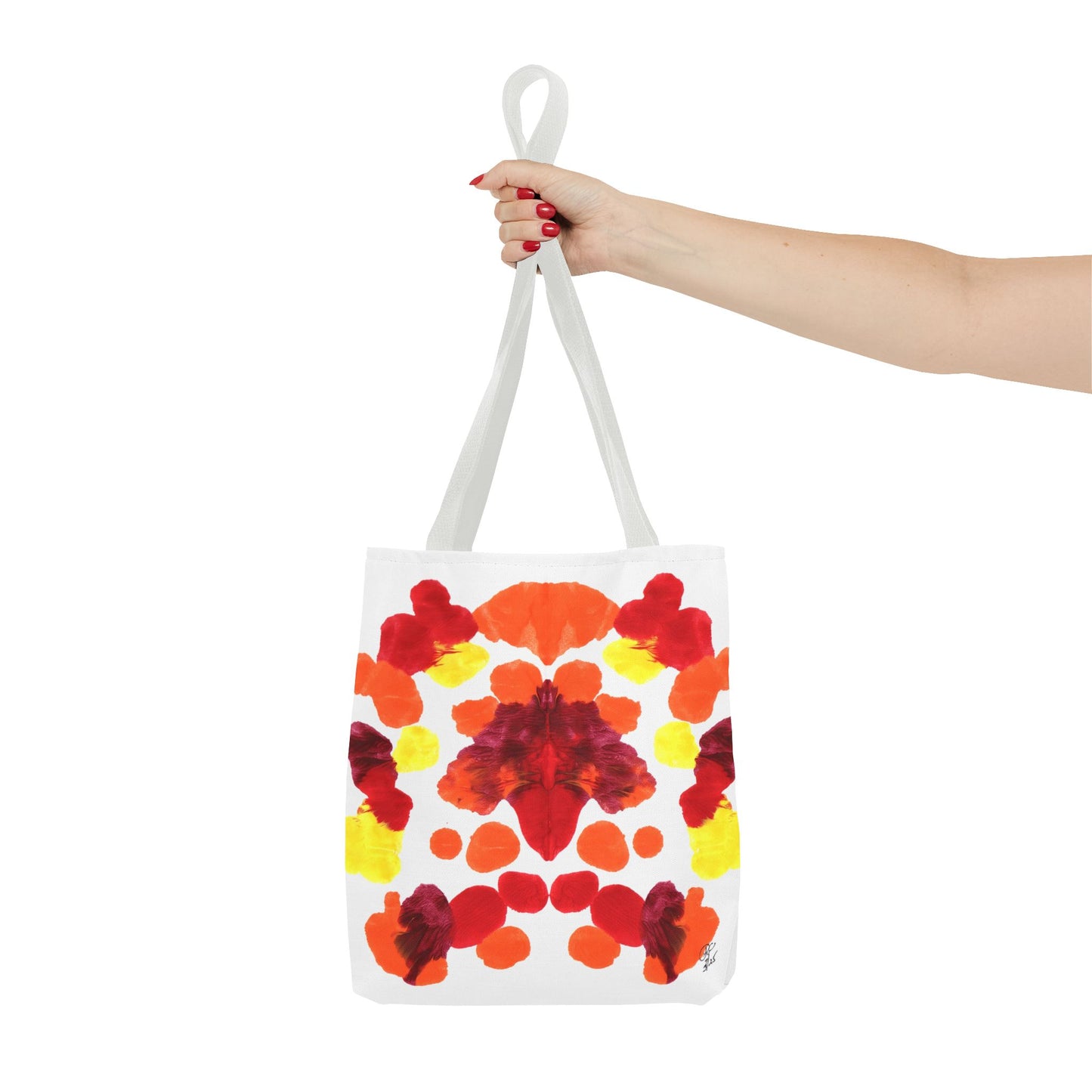 Canvas Tote Bag with Symmetrical Abstract Print