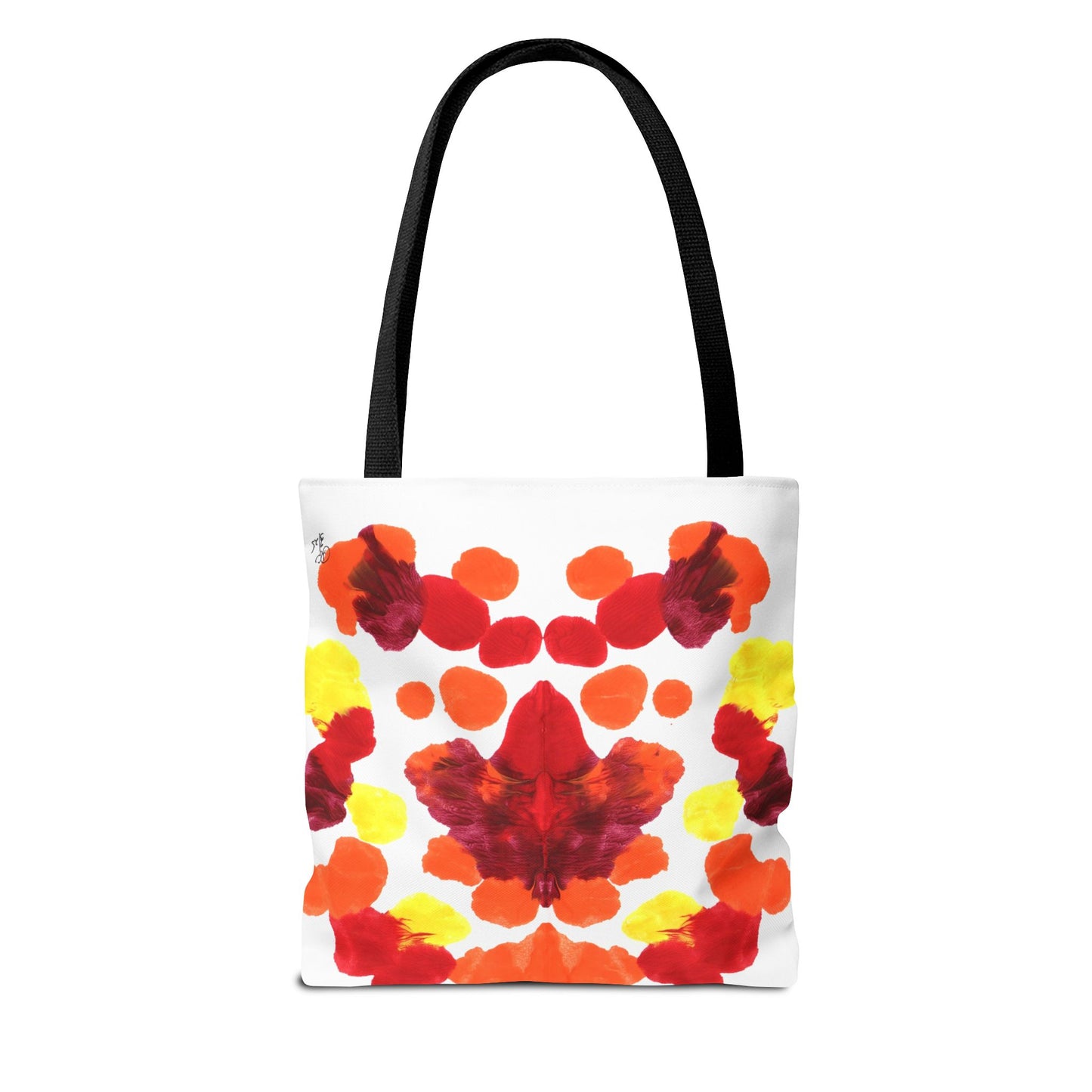 Canvas Tote Bag with Symmetrical Abstract Print