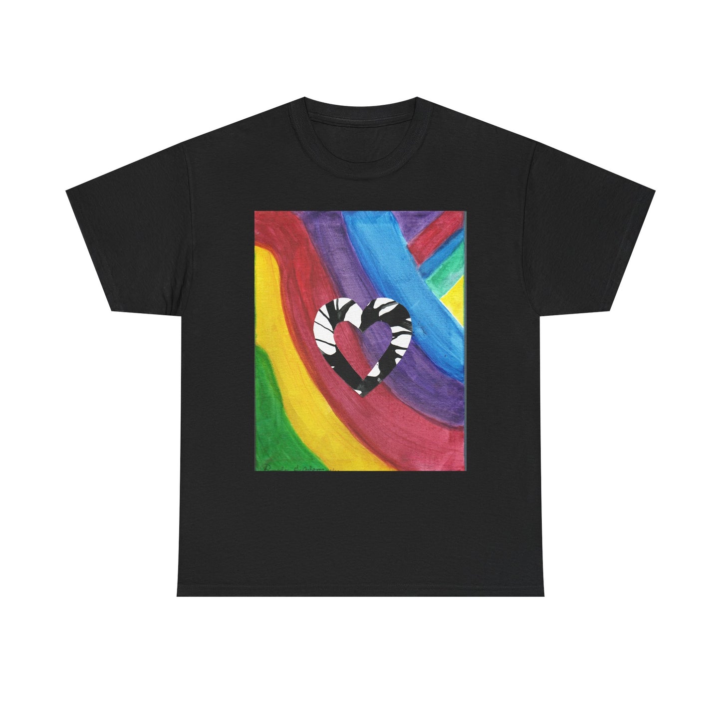 Rainbow Heart Unisex Tee Shirt - Original Artwork by Pamela Gene Designs
