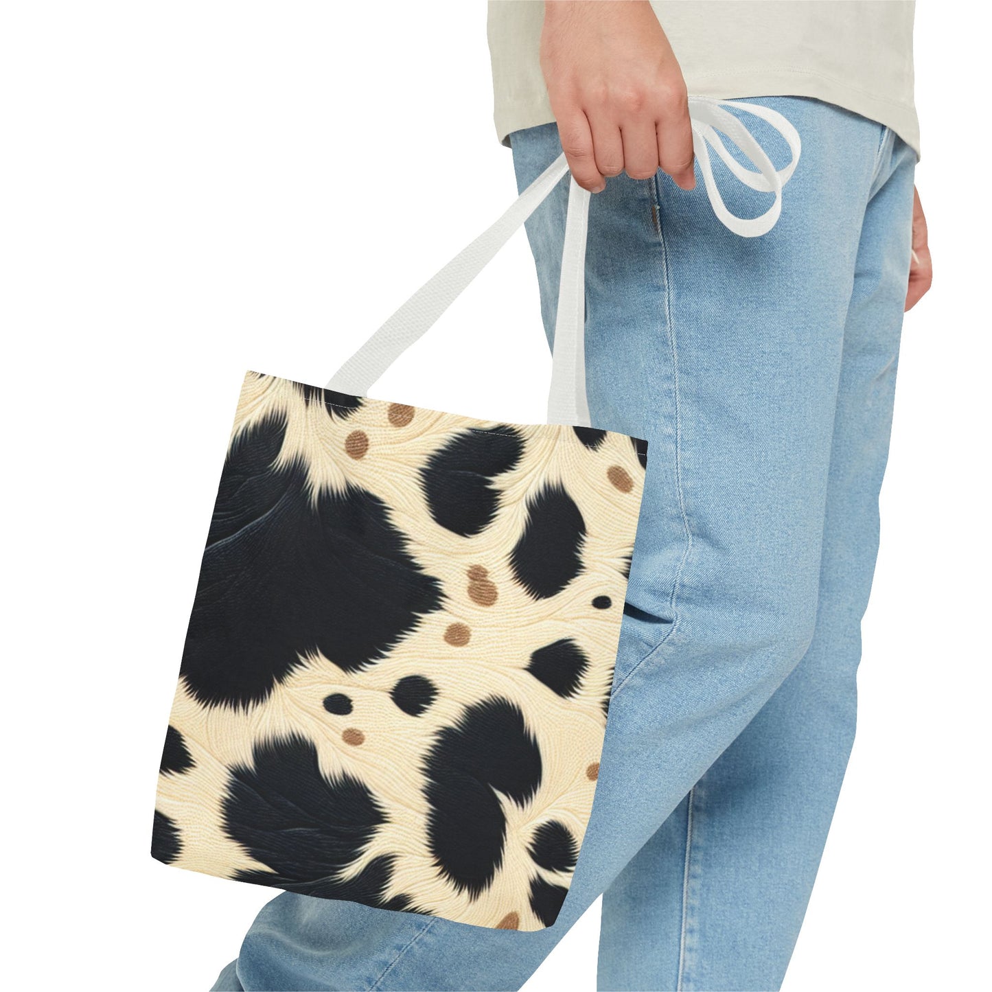 Cow Print Tote Bag -Animal Print Shopping Bag, Beach Tote, Gift for Animal Lovers, Everyday Carryall, Trendy Handbag