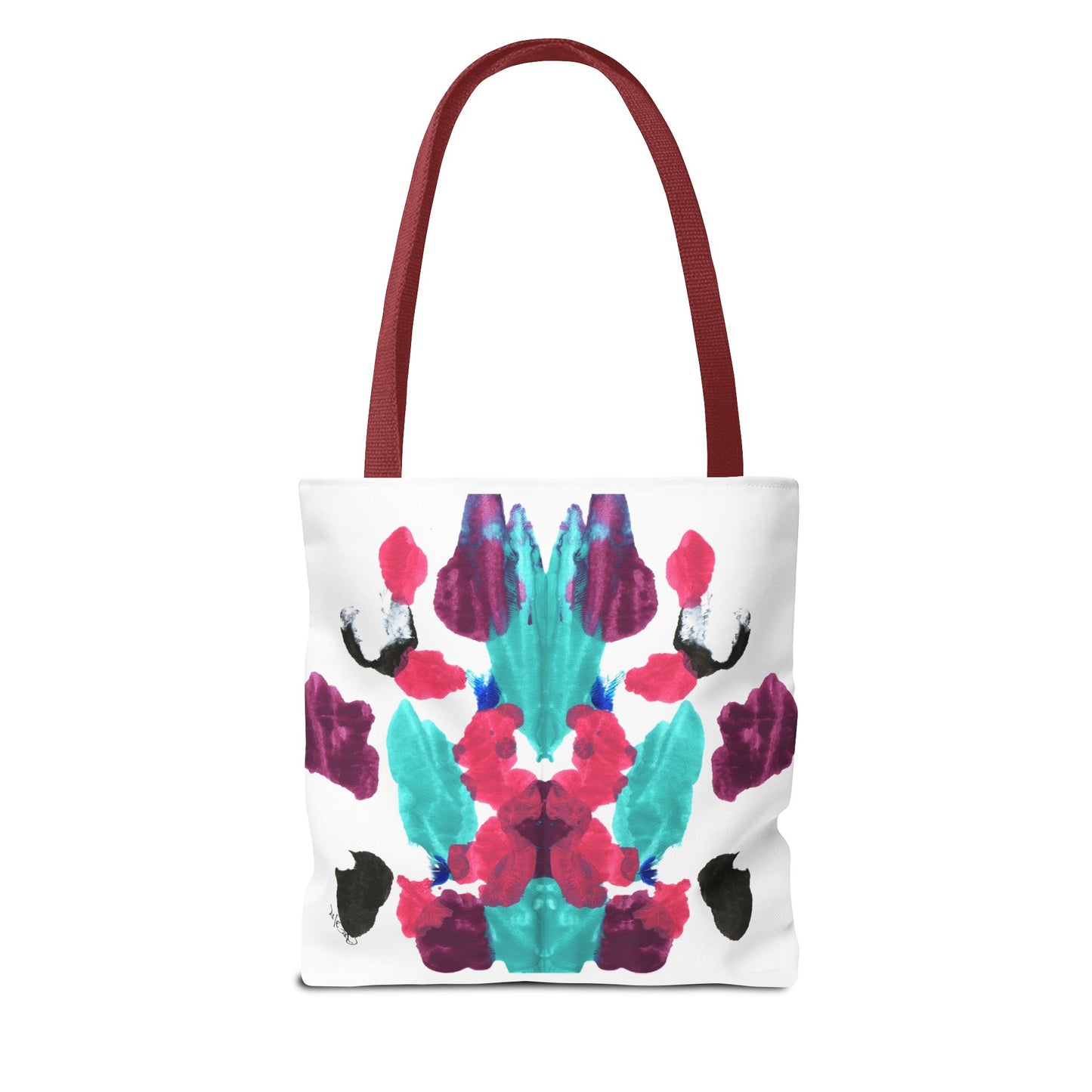 Abstract Art Tote Bag with Custom Handle Colors