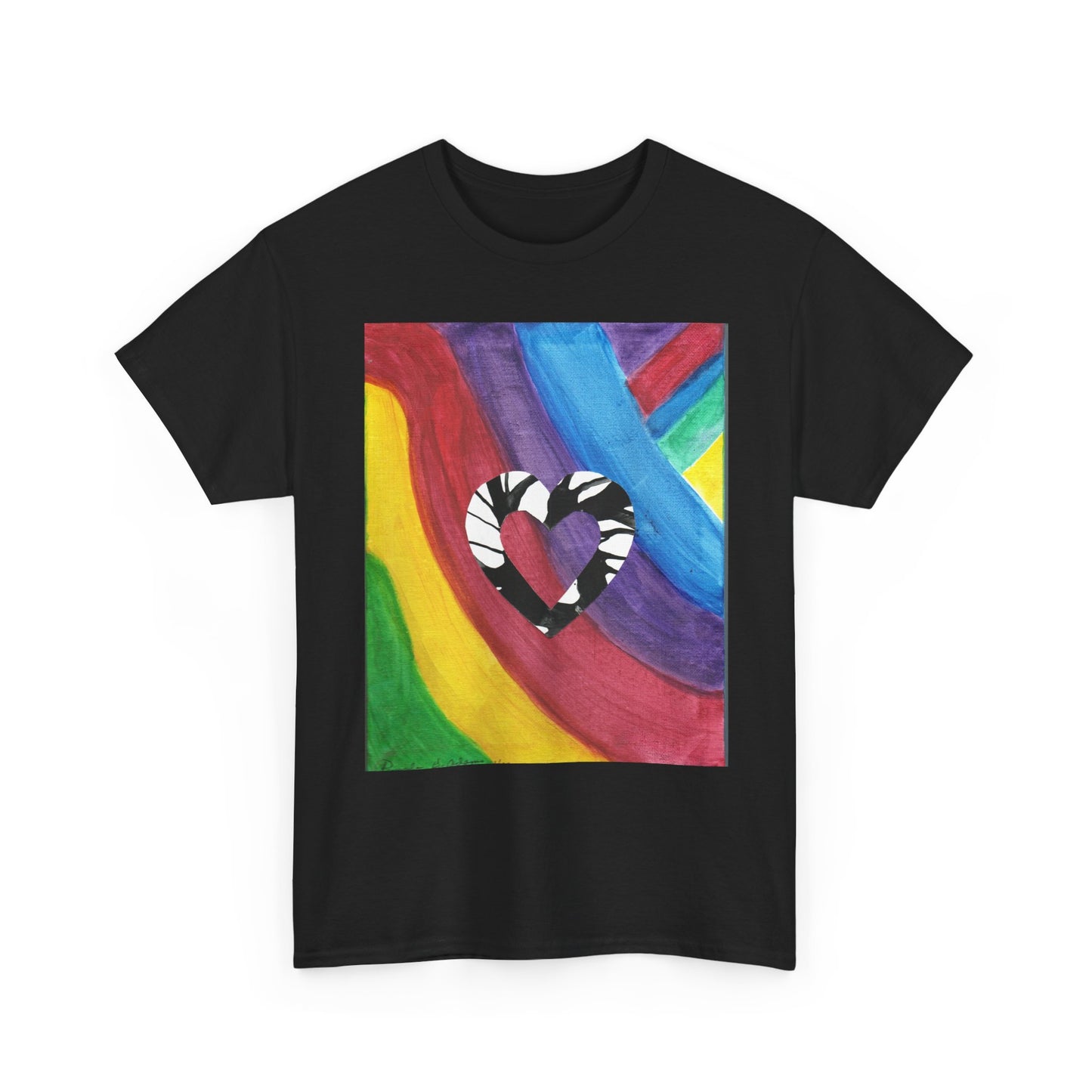 Rainbow Heart Unisex Tee Shirt - Original Artwork by Pamela Gene Designs