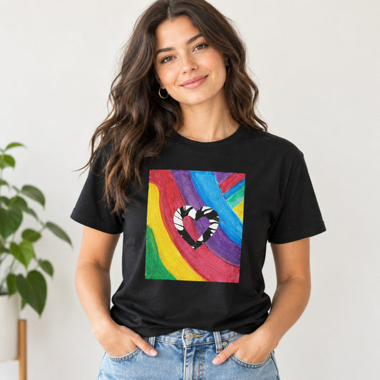 Rainbow Happy Heart T Shirt