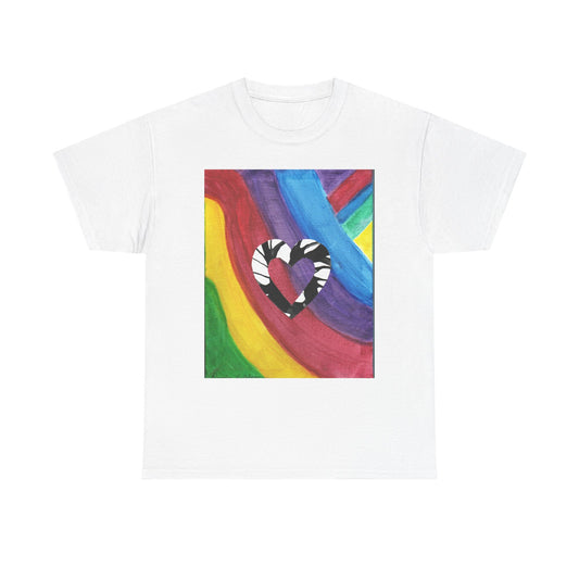 Rainbow Heart Unisex Tee Shirt - Original Artwork by Pamela Gene Designs