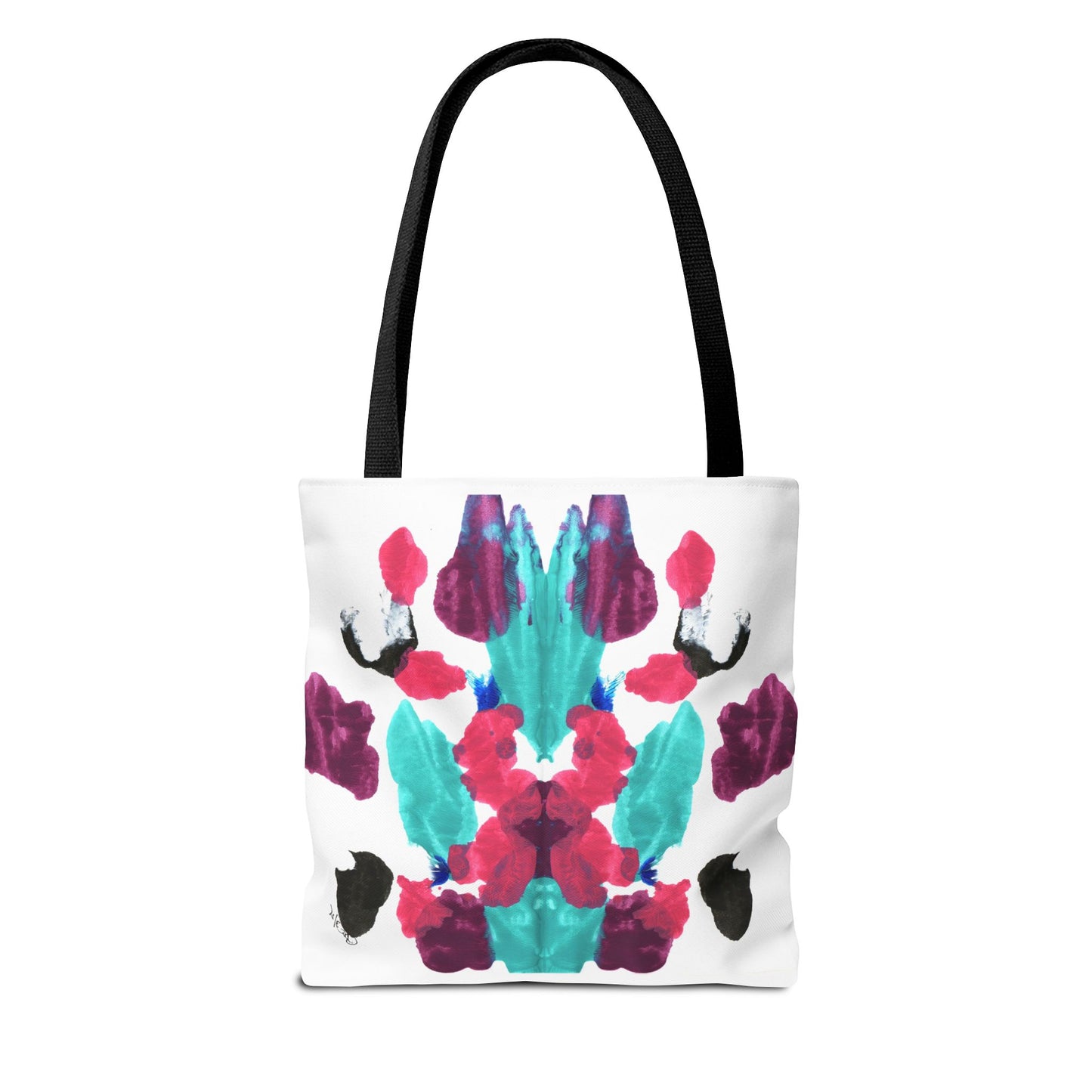Abstract Art Tote Bag with Custom Handle Colors