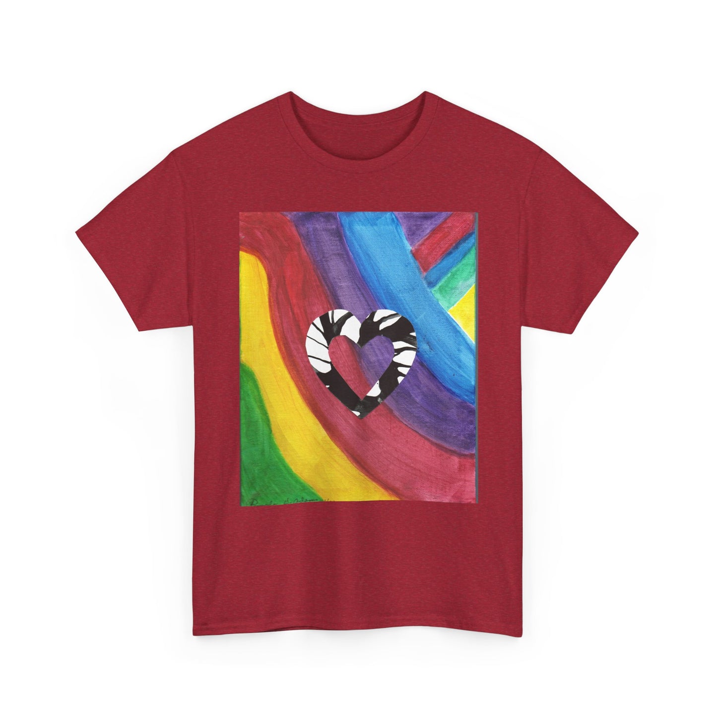 Rainbow Heart Unisex Tee Shirt - Original Artwork by Pamela Gene Designs