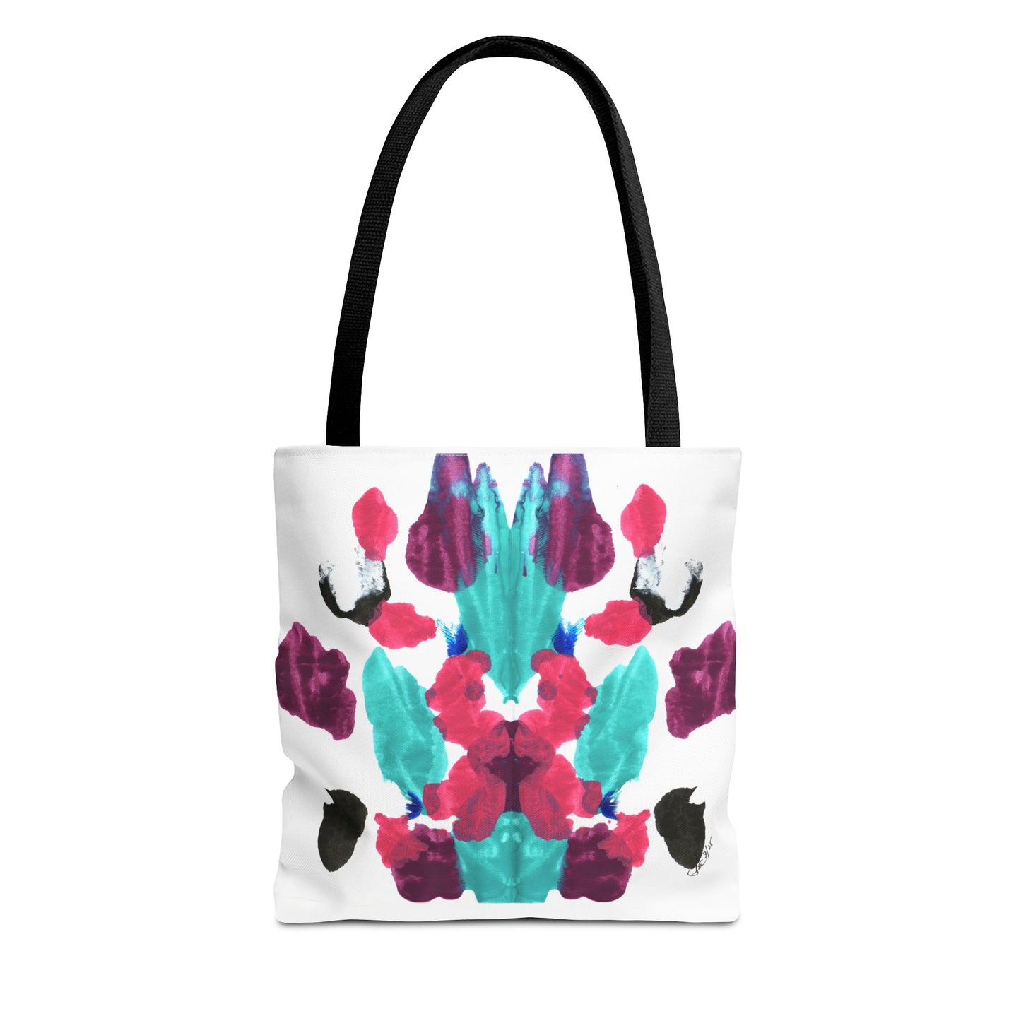 Abstract Art Tote Bag with Custom Handle Colors