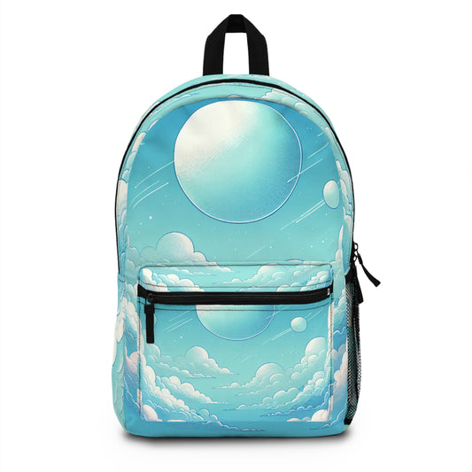 Aqua Blue Cloud Backpack - Travel Bag, School Organizer, Cute Gift for Teens, Outdoor Adventure, Unique Design