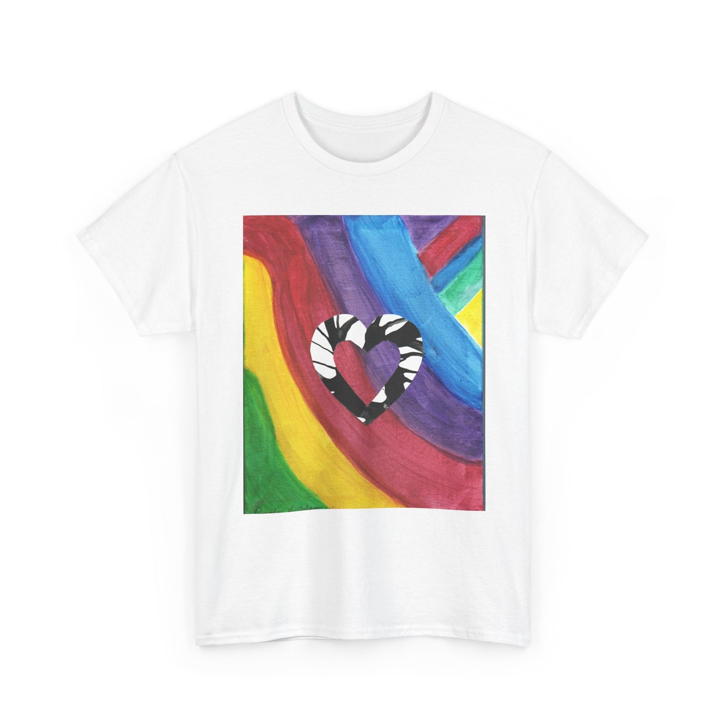 Rainbow Heart Unisex Tee Shirt - Original Artwork by Pamela Gene Designs