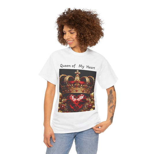 Graphic crystal heart with a crown 