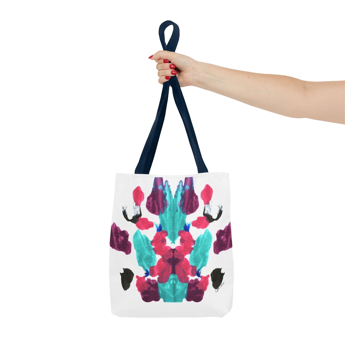 Abstract Art Tote Bag with Custom Handle Colors