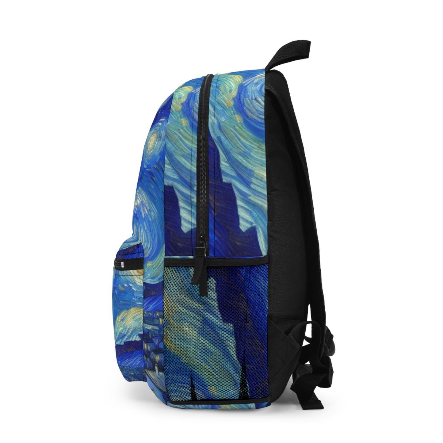 Artistic Starry Night Backpack, Blue Cosmic Backpack, School Bag, Gift for Art Lovers, Travel Backpack