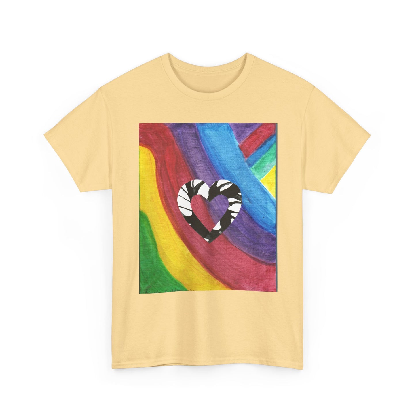 Rainbow Heart Unisex Tee Shirt - Original Artwork by Pamela Gene Designs