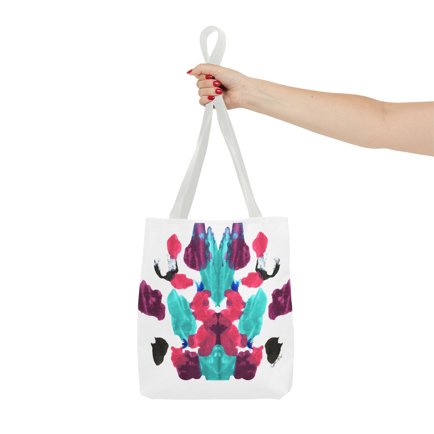 Abstract Art Tote Bag with Custom Handle Colors