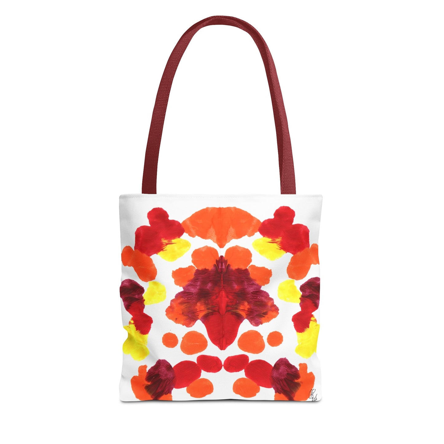 Canvas Tote Bag with Symmetrical Abstract Print