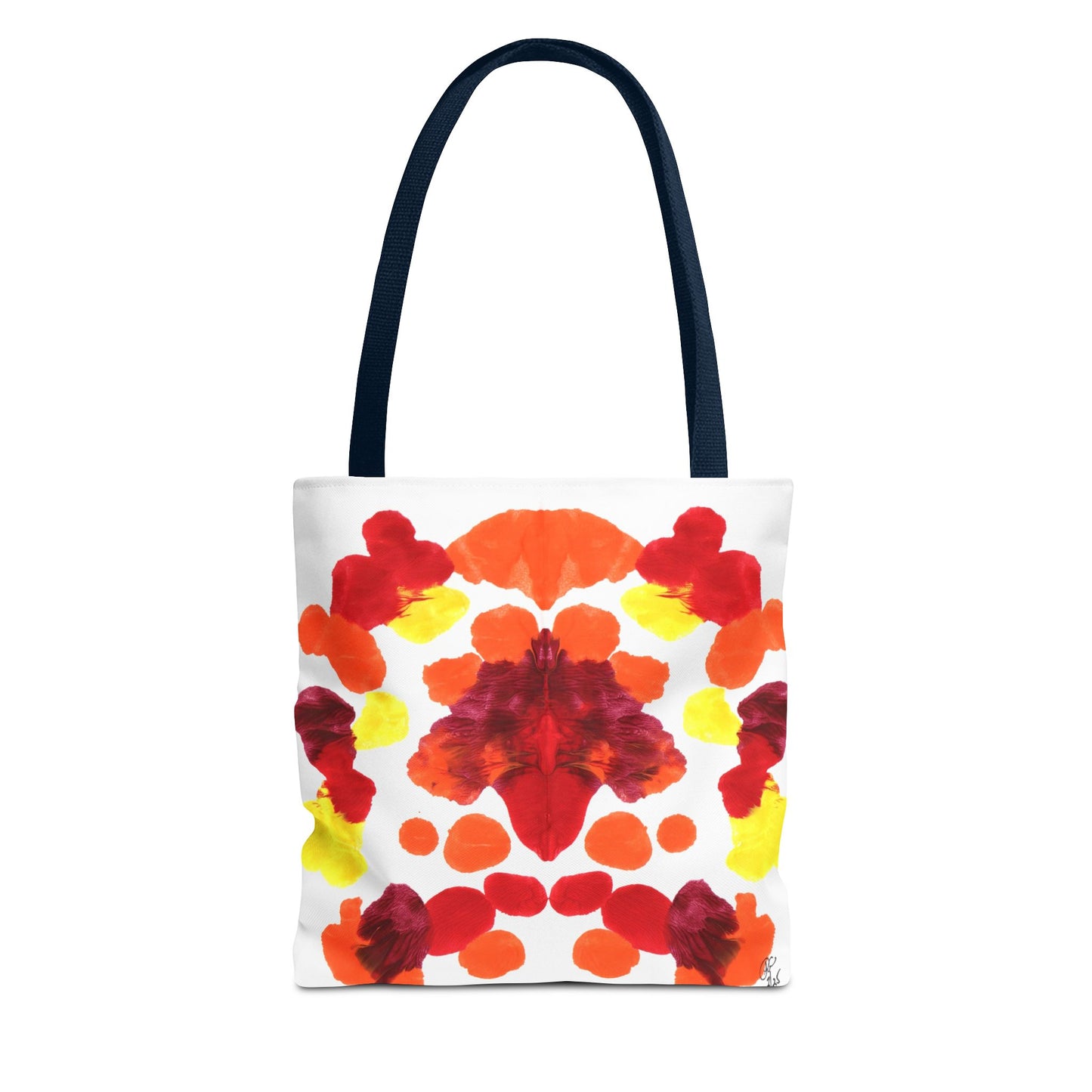 Canvas Tote Bag with Symmetrical Abstract Print