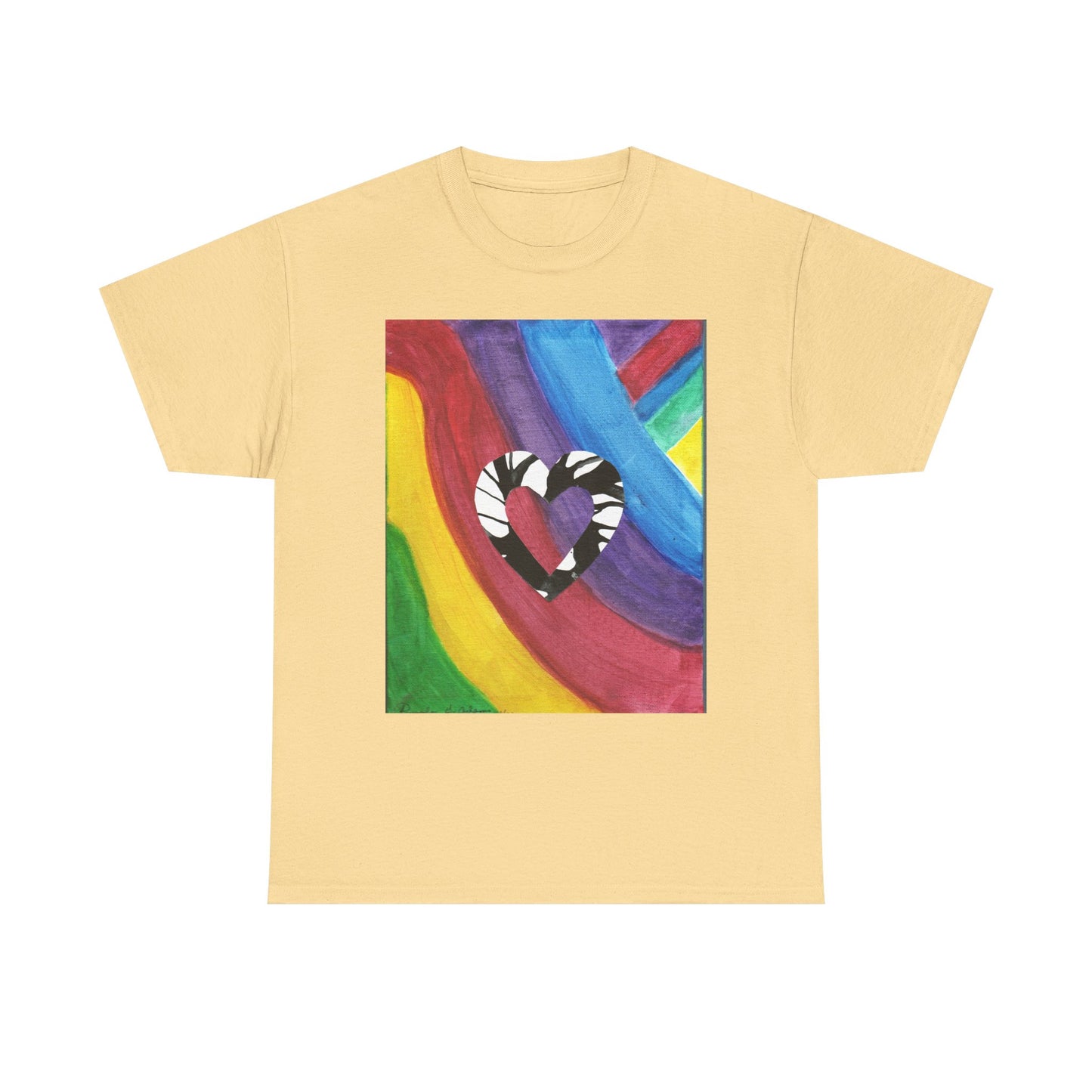 Rainbow Heart Unisex Tee Shirt - Original Artwork by Pamela Gene Designs