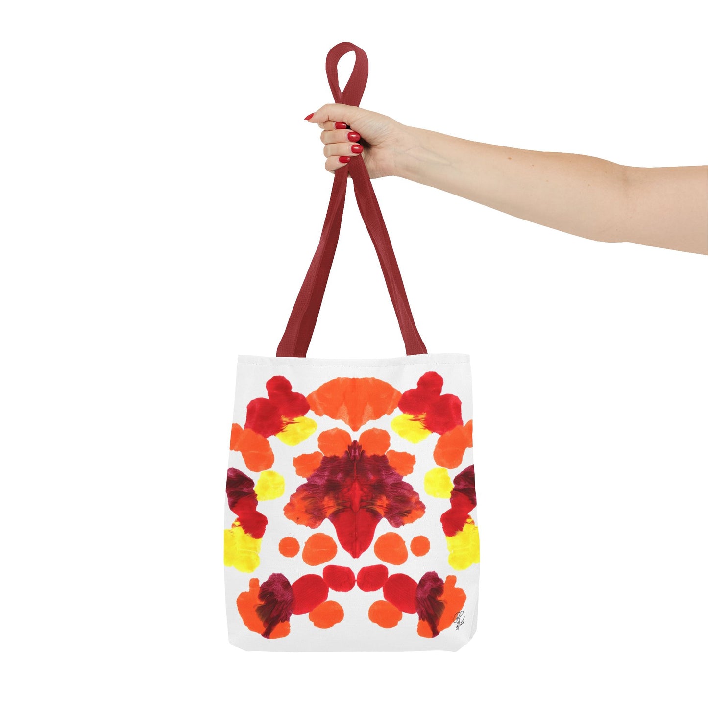 Canvas Tote Bag with Symmetrical Abstract Print