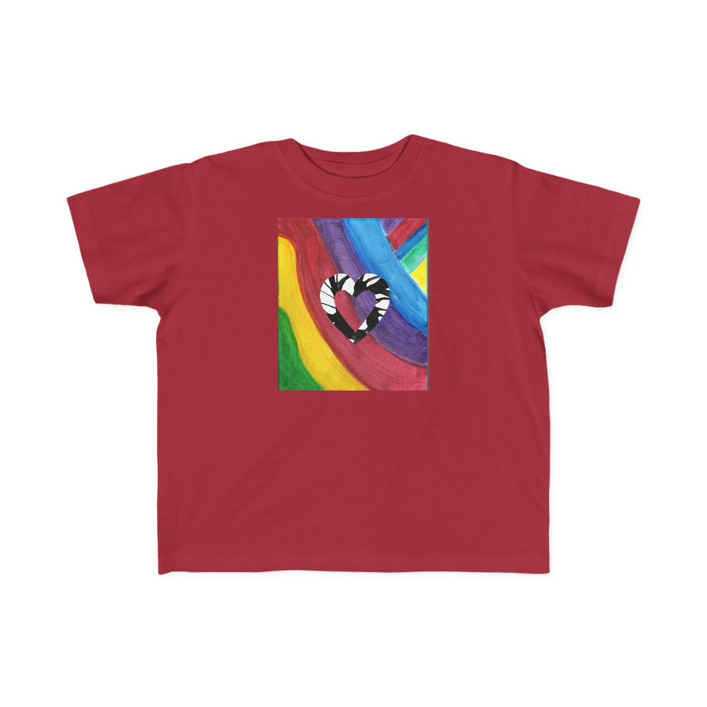 Toddler's T- Shirt - Rainbow Heart T -Shirt