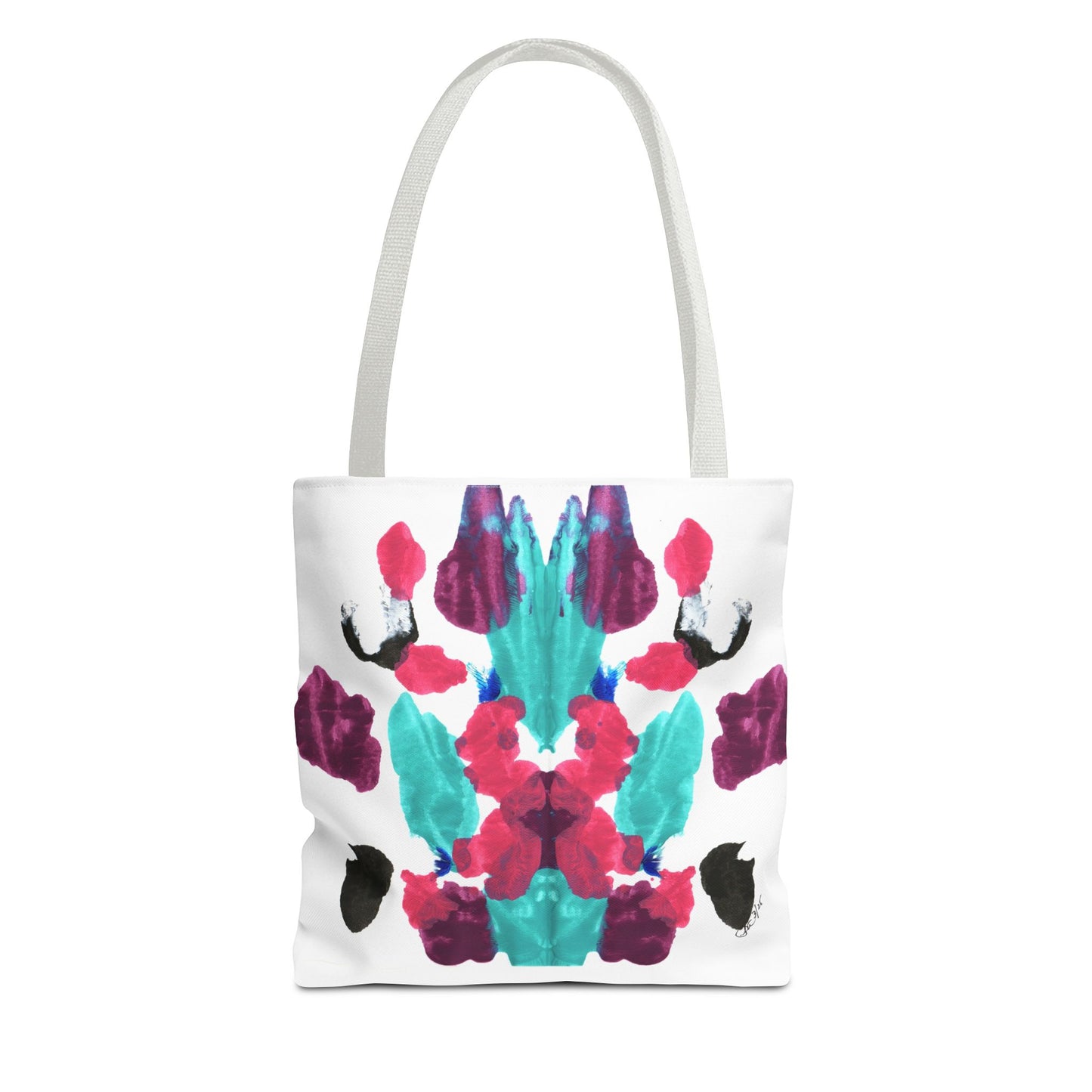 Abstract Art Tote Bag with Custom Handle Colors