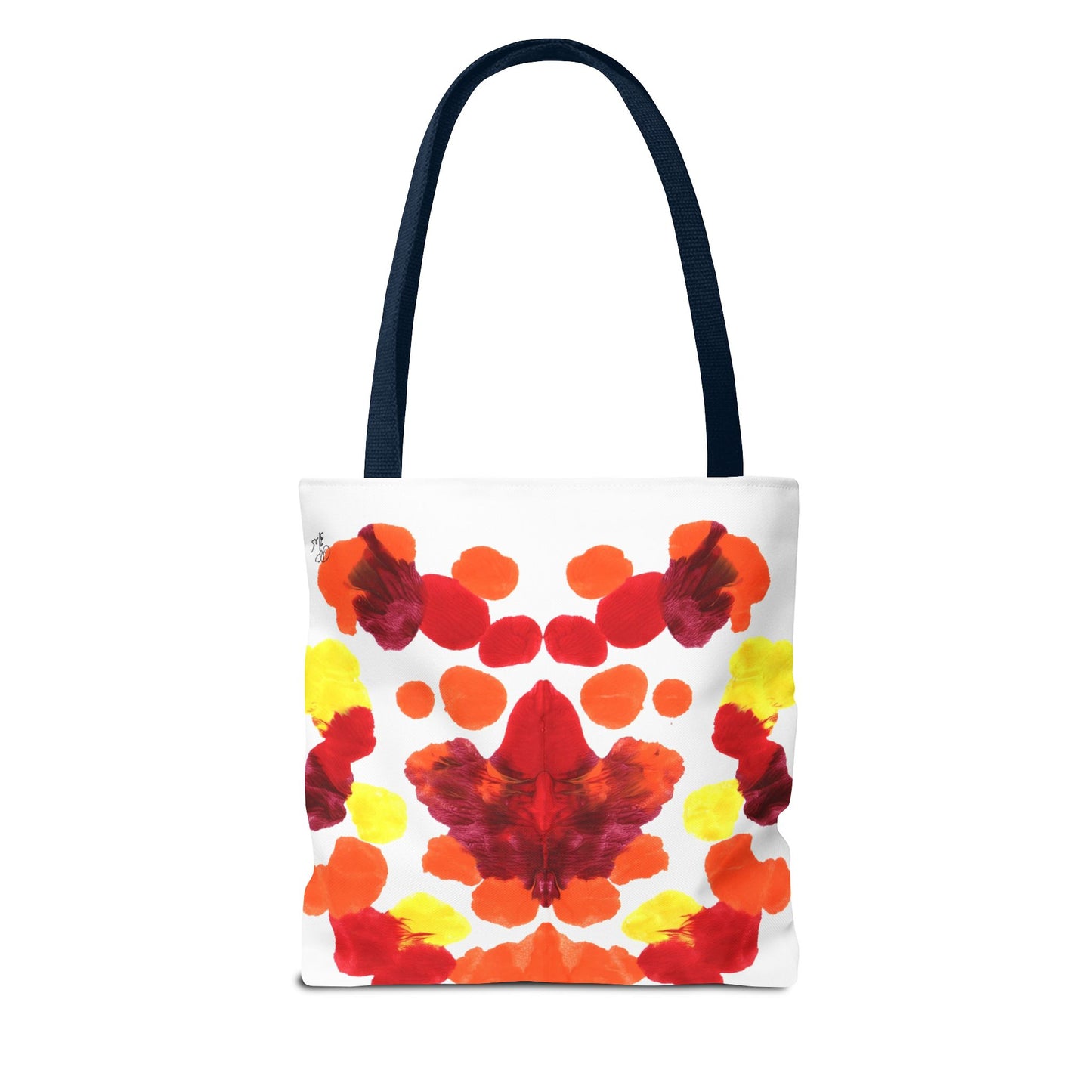 Canvas Tote Bag with Symmetrical Abstract Print